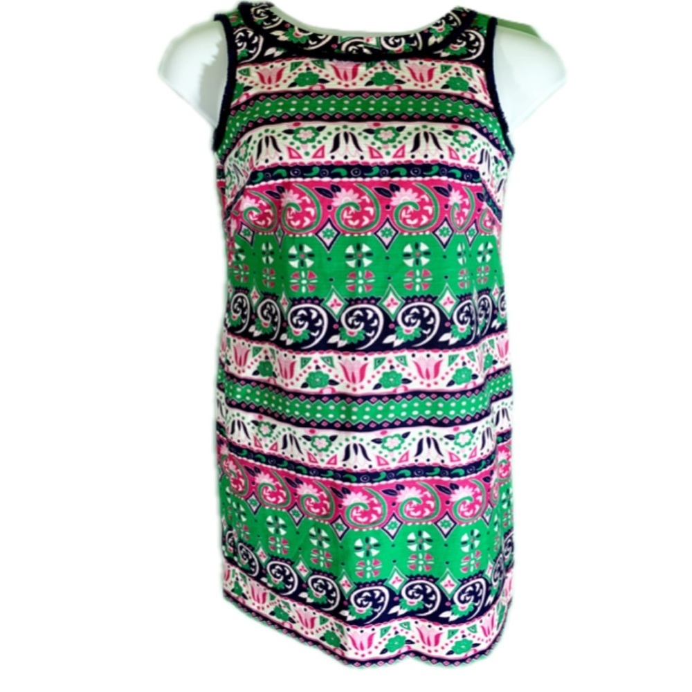 Talbots Vibrent Multi Colored Patterned Sleeveles… - image 1